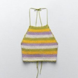 Zara Crochet Halter Crop Top